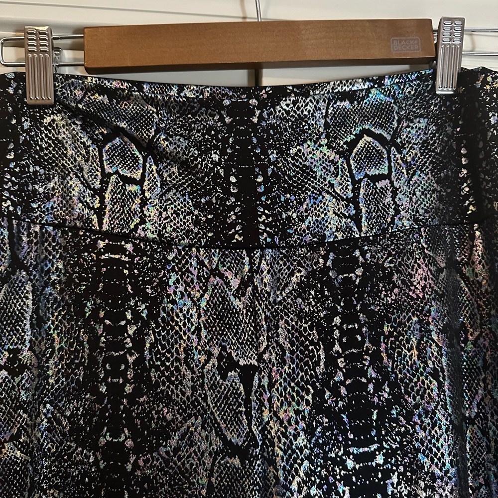 Metallic Snakeskin Wide Leg Pants